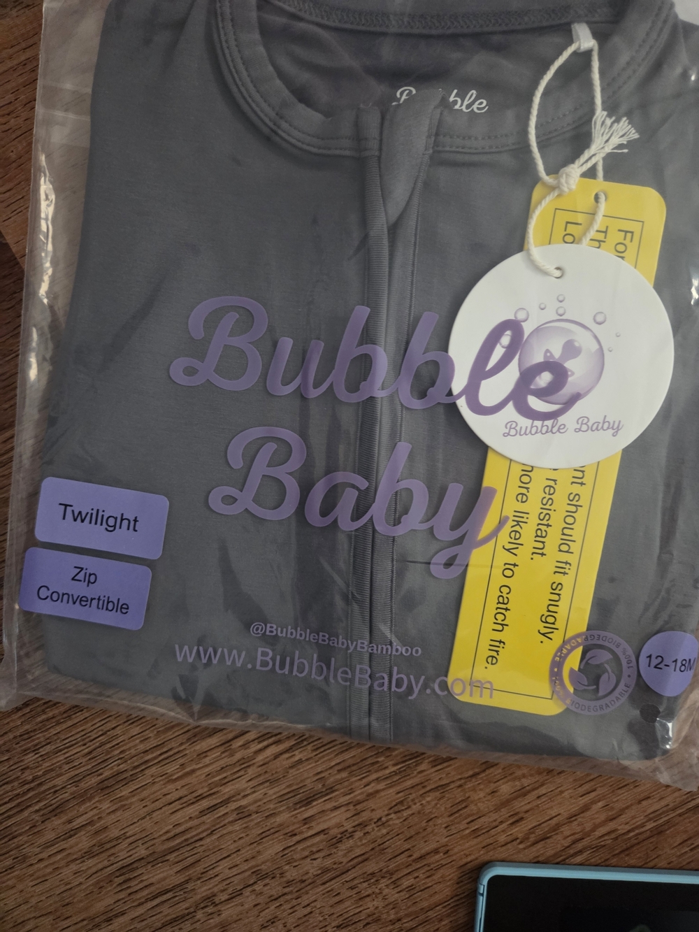 Zip Convertible  - Twilight Gray Bubble Baby Zippy 12-18 Months